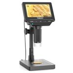 TOMLOV DM4W Microscope with Weighing Scale: 4.3" Digital Coin Microscope with Screen, Error Coin Magnifier with Lights, Weight Scale for Collectors, Jeweler,