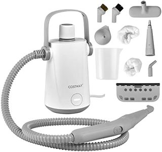 COSTWAY Handheld Steam Cleaners, 2.5-3Min Heating Time Portable Pressurized Steamer with 10 Piece Accessories & Safety Lock, Multi-purpose Cleaning Kit for Kitchen Toilets Windows Auto Carpet (Grey)