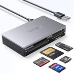 INDMEM SmartMedia Card Reader Writer All-in-1 USB Universal Multi Card Adapter Slim Hub Read Smart Media, xD, SD, SDHC, SDXC, UHS-I, MMC, MS Pro Duo, CF, MD, Camera Flash Memory Cards For Windows, Linux, Mac