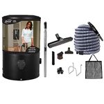 OVO, Wall Mounted House Vacuum Cleaner, fits in Closet and Tight Spaces, 595 AW, Use with Disposable Filtration Bags, 18L / 4.75 gal, Certified for North America with 40 ft Deluxe Accessory kit