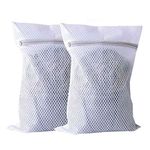 2PCS Large Mesh Laundry Bags, 24in × 24in（60x60cm） Reusable Zpped Net Washing Machine Bag, Exra Lrge Heyomb Dure Laundry Bag, Used for Travel Clog Bags and Unwear/Clothes/Soks