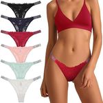 Levao Thongs for Women Sexy Lace Underwear No Show G-String Seamless Bikini Panties