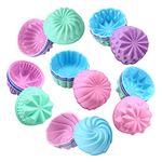 To encounter Silicone Cupcake Baking Cups, Food Grade Non-Stick Silicone Muffin Liners, Reusable 3 Inch Silicone Molds, 6 Shapes Pack of 24