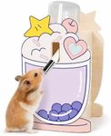Hamster Water Bottle for Glass Tank, 4oz No Drip Bottle with Wooden Holder