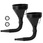 xinsheng 2 Pcs Fuel Funnel with Filter Diesel Adblue Funnel Plastic Funnel Set Universal Car Gasoline Fuel Petrol oil Funnel with Detachable Spout Funel for Motorcycle Car Automotive