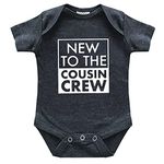 new to the cousin crew newborn outfit shirts for kids best cool baby announcement (Charcoal Black, Newborn)