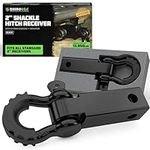 Rhino USA Shackle Hitch Receiver (Fits 2 Inch Receivers) Best Towing Accessories for Trucks, Jeep, Toyota & More - Connect Your Rhino Tow Strap for Vehicle Recovery, Mounts to 2 Inch Receiver Hitches