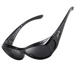 DUCO Men's and Women's Polarised Wrap Around Fit-Over Sunglasses over Prescription Glasses 8953