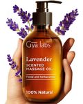 Gya Labs Lavender Massage Oils for Sweet Nights - Natural Aromatherapy Massage Oil for Men & Women - Crafted with Jojoba, Argan & Lavender - 100% Pure (200 ml)