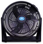 Prem-i-air Black 16 Inch (40 cm) Powerful Cooling High Velocity Floor or Wall Mountable Air Circulator Fan with 3 Airflow Speed Settings, Quiet Operation For Use in Homes and Offices.