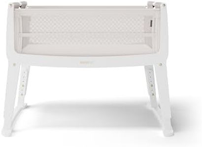 SnuzPod Studio Next to Me Crib - Portable, Lightweight Baby Bed with Zip-Down Wall, 3D Breathable Mattress, 6 Height Settings and Comfort Incline Mode - Ideal Home and Travel Cot with Wheels, Paris