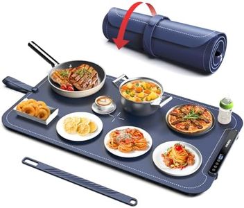 Warming Mat for Food, iTRUSOU Silicone Electric Warming Tray with 7 Temp-Settings, 1-8Hr Auto Shut-Off, Switchable Fahrenheit/Celsius, Upgrade Strap Keep Food Warm at Buffet, Party, Sabbath, Daily Use