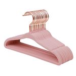 ManGotree Baby Velvet Hangers with Rose Gold Hook, Infant and Toddler Hangers, 27.8cm No-Slip Children Hangers, Ultra Thin Space Saving, Sturdy Kids Clothes Hangers 15 Pack (Light Pink)