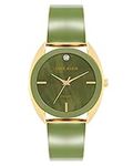 Anne Klein Women's Genuine Diamond Dial Bangle Watch, AK/4040, Green/Gold