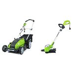 Greenworks 13 Amp 21-Inch Corded Lawn Mower 25112 + GreenWorks 21272 5.5Amp 15-Inch Corded String Trimmer