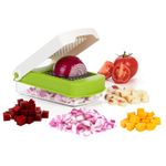 Starfrit Onion Chopper - 81 Cube One-Push Dicing Motion - Stainless Steel Blades - 2 cup/500 ml Base Container - Cleaning Tool