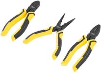 STANLEY STHT0-75094 3 Piece Control Grip Plier Set, Grip/Combination/Long Nose, Black/Yellow, 29.4894 cm*3.5052 cm*17.5006 cm