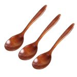 Wooden Honey Spoon, 3 Pcs Natural Wooden Spoon Soup Spoons Wooden Tableware Coffee Spoon Wood Kitchen Accessories