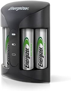 Energizer Rechargeable AA and AAA Battery Charger (Recharge Pro) with 4 AA NiMH Rechargeable Batteries, Auto-Safety Feature, Over-Charge Protection