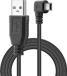 Garmin Nuvi Sat Nav Charger Cable USB to Right Angle Mini USB Charger Wire Lead for TomTom/Zumo Satellite Navigation In Car - 3m