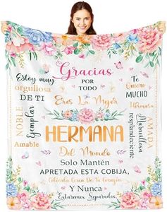 Nicetous Regalos para Hermanas Manta, Sister Gifts in Spanish, Regalo de Cumpleaños/Graduación/Navidad Hermana, Sister Birthday Gift Ideas, Big Sister Gifts, Gifts for Sister Throw Blanket 60x50in