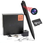 4K Pen Camera, 64GB HD Camera, Small Nanny Cam Pocket Cam, Camera Pen and Picture Taking for Business, Meeting, Learning, Security