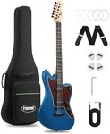 Tostar Electric Guitar: P90 Pickups, TOM Bridge & Smoked Matte Finish, 3-Way Switch, 39" Solid Body Electric Guitar for Intermediate Players, Guitarra Eléctrica Kit, Musical Birthday Gifts, Blue
