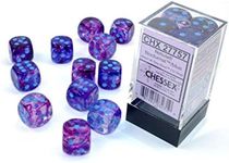 Chessex Nebula Dice Block 16mm d6 Nocturnal with Blue Luminary (12 dice)