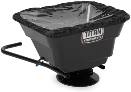 Titan Attachments 12 Volt ATV/UTV Broadcast Spreader, 80 LB Capacity, Back or Front Mounting for ATV, UTV, Or Utility Tractor, Lawn and Garden Seed Spreader with Rain Cover