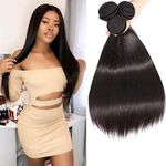 Brazilian Virgin Straight Hair 3 Bundles 26 26 26 Inch 100% Unprocessed Virgin Remy Hair Straight Human Hair Bundles Natural Black Bundles Weave Hair Extensions for Black Women