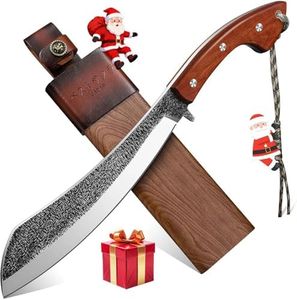 Golden Bird Parang Machete Knife - 9.5 Inch Heavy Duty Machete for Cutting Trees, Gardening, Bushcraft, Survival, Outdoor Hunting and Camping - Full Tang with Wooden Sheath - Yard Work Tool