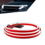 nodteem 1 PC Car Hood Daytime Running Lights, 59" Through-Type Gap Light Guide Strip Center Grille LED Light Strip Scanning Lights, Car Atmosphere Decorative Light Accessories, for Cars (White)