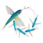 OCEAN CAT 5 Pcs Seawater Fishing Soft Wings Bait Hook Set, Flying Fish Lure Boat Trolling Tuna Mackerel Baits Fishing Accessory Artificial Bait with Hook