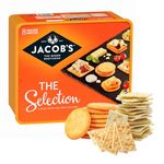 Jacob's Cheese Biscuits Crackers Tub - 8 Different Selection of Delicious Biscuits for Cheese Cream Crackers Snacks 900g. Food Hamper for Cheese Board, Birthday Gifts For Women with Topline Card