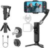 AOCHUAN 3-Axis Gimbal Stabilizer for iPhone 15/14/13 Pro Max Android,Foldable Smartphone Gimbal w/Built-in Fill Light,1/4 Thread,Professional Anti-Shake Vlogging Kit for TikTok YouTube(Smart X Black)