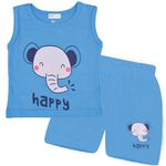 Kwitchy Boy's T-Shirt & Shorts Set New Born Baby Clothes | Kids Clothing | Dress | Sleeveless T Shirts | Shorts | Cotton | Casual | Kids Wear | Summer | Birthday Gift (18-24 Months, Blue)