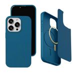 Wave Case iPhone 15 Pro MagSafe Compatible Phone Case - Eco-Friendly Wheat Straw Phone Case with Shock-Absorbing Corners | 2mm Raised Lip | Ultra-Thin Design, 360° Protection | Blue