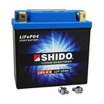 Shido LB9-B Q Lightweight 12v Lithium Ion Motorcycle Battery (Quad Terminal)