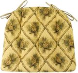 Barnett Home Decor Wilderness Pinecones Beige Kitchen Chair Pads - Size Standard Latex Foam Fill - Rustic Home Decor, Cabin Decor, Lodge Decor, Forest Decor - (Pinecone Beige Chair Pad 17")