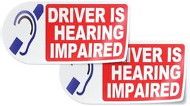 Driver is Hearing Impaired Deaf Sticker Decal (4" x 2", 2 Pieces) - Protect Your Family by Flippin Stickers