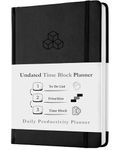 Time Blocking and ADHD Planner by Refine Days. 180 Undated Pages, To Do List, Hourly Schedule, Daily and Monthly Agenda. Time Management & Productivity Notebook. A5 (Black)