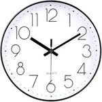 jomparis 16 Inch Large Wall Clock Silent Modern Style for Living Room Office (Black)