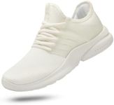 Troadlop Slip On Mens Shoes Black Non Slip Shoes for Men Breathable Lightweight Sneakers Slip Resistant Athletic Sports Walking Gym Work Shoes White 11