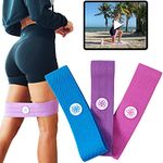 Sports Laboratory Resistance Bands - Set of 3 Glute Bands, 3 Resistance Levels, 3 Colors - Elastic, Stretchy - Ideal for Glute Workout - Includes Gym Bag and Exercise Guides - for Men and Women