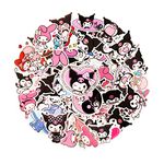 100Pcs Sanrio Stickers Kuromi, Cute Personalised My Melody Stickers, Kawaii Stickers for Kids Party Bags Filler, Waterproof Vinyl Stickers for Laptop, Skateboard, Scrapbooking, Bedrooms