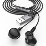 ACAGET USB Earphones for PC, 7.5 Ft, USB Headset with Microphone USB A Headphones for Computer, Wired In Ear Earphone with USB Connection for Dell Laptop for Lenovo for Surface for PS5 for Switch