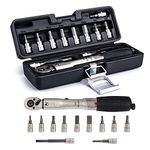 1/4'' Bike Torque Wrench Kit 2-24 NM Torque Fix Set Home Bicycle Maintenance Kit for Road & MTB Bike Tools Set (YC-617-2ST)