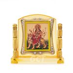 GCT Goddess Maa Durga Sherawali MATA Idol on Lion (J001-25-A) Acrylic Religious Frame for Car Dashboard (L*B*H- 3.3 x 1.2 x 3.3 Inches)