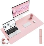 Writing Desk Pad Protector, YSAGi Anti-Slip Thin Mousepad for Computers,Office Desk Accessories Laptop Waterproof Desk Protector for Office Decor and Home (Pink, 35.4" x 17")