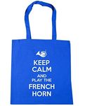 Hippowarehouse Keep Calm and Play the French Horn Tote Shopping Gym Beach Bag 42cm x38cm, 10 litres